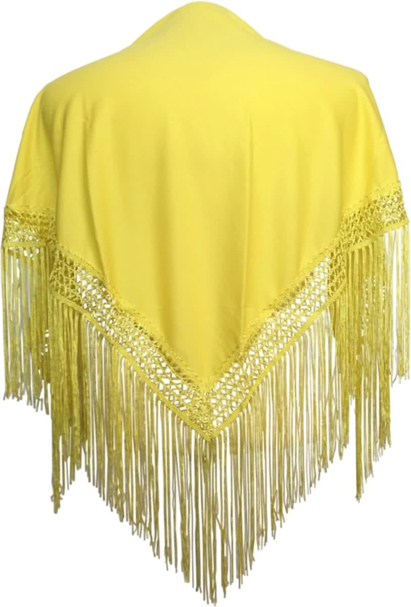 Spaanse manton - omslagdoek - voor kinderen - geel effen - bij Flamencojurk