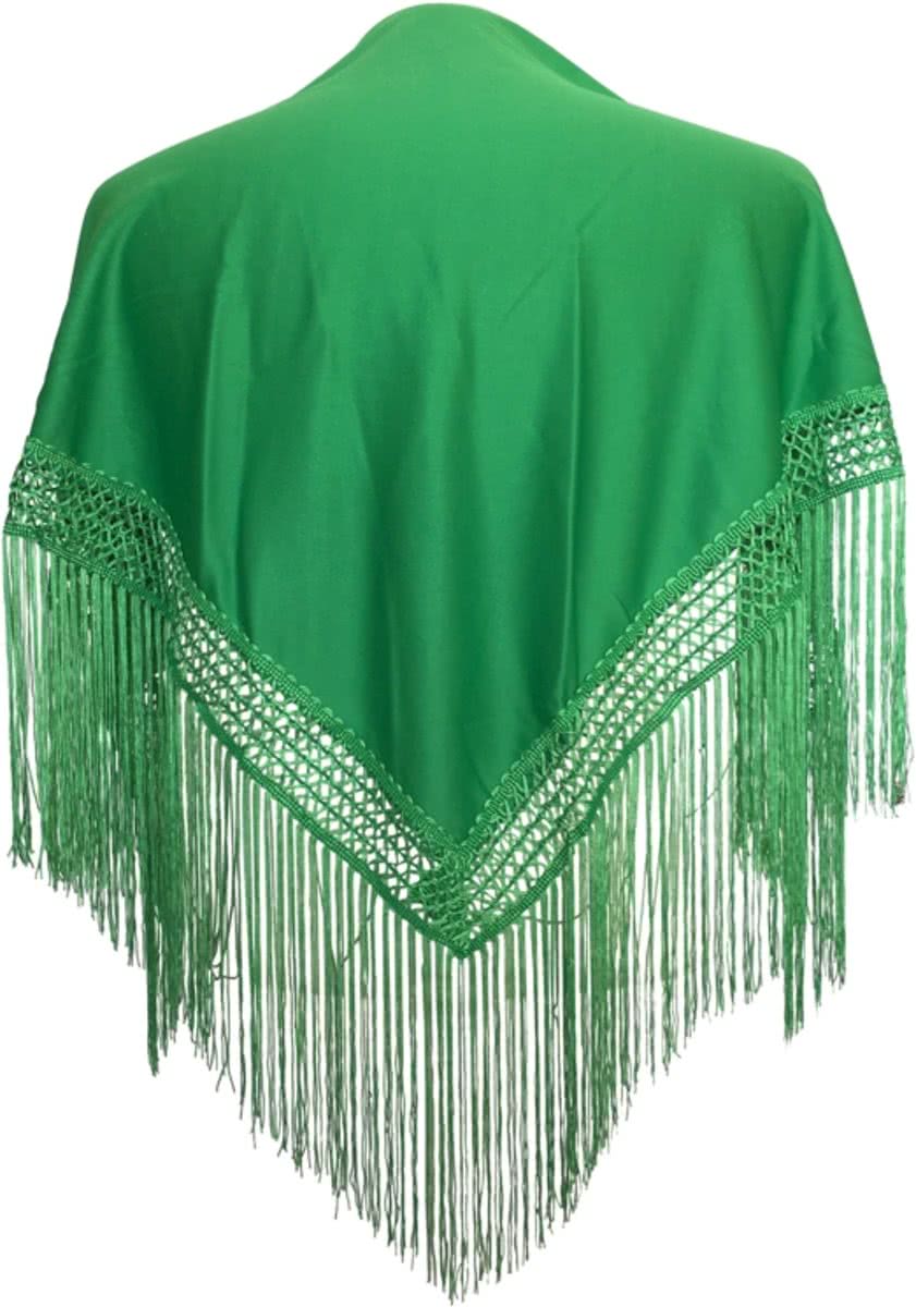 Spaanse manton - omslagdoek - voor kinderen - groen effen - bij Flamencojurk