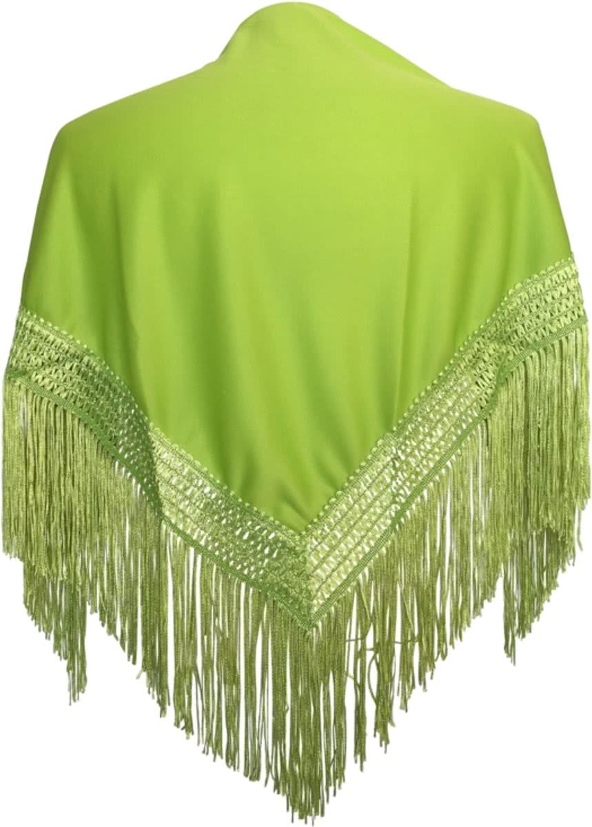 Spaanse manton - omslagdoek - voor kinderen - lime groen effen - bij Flamencojurk