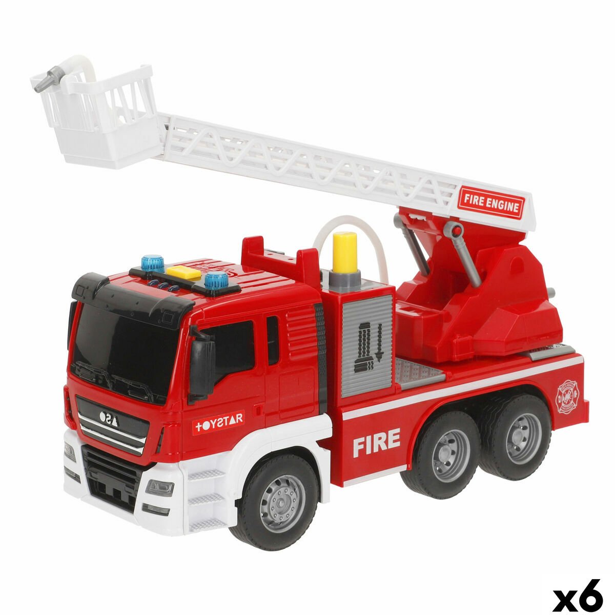 Brandweerwagen met licht en geluid Speed & Go 26 x 14 x 9 cm (6 Stuks)
