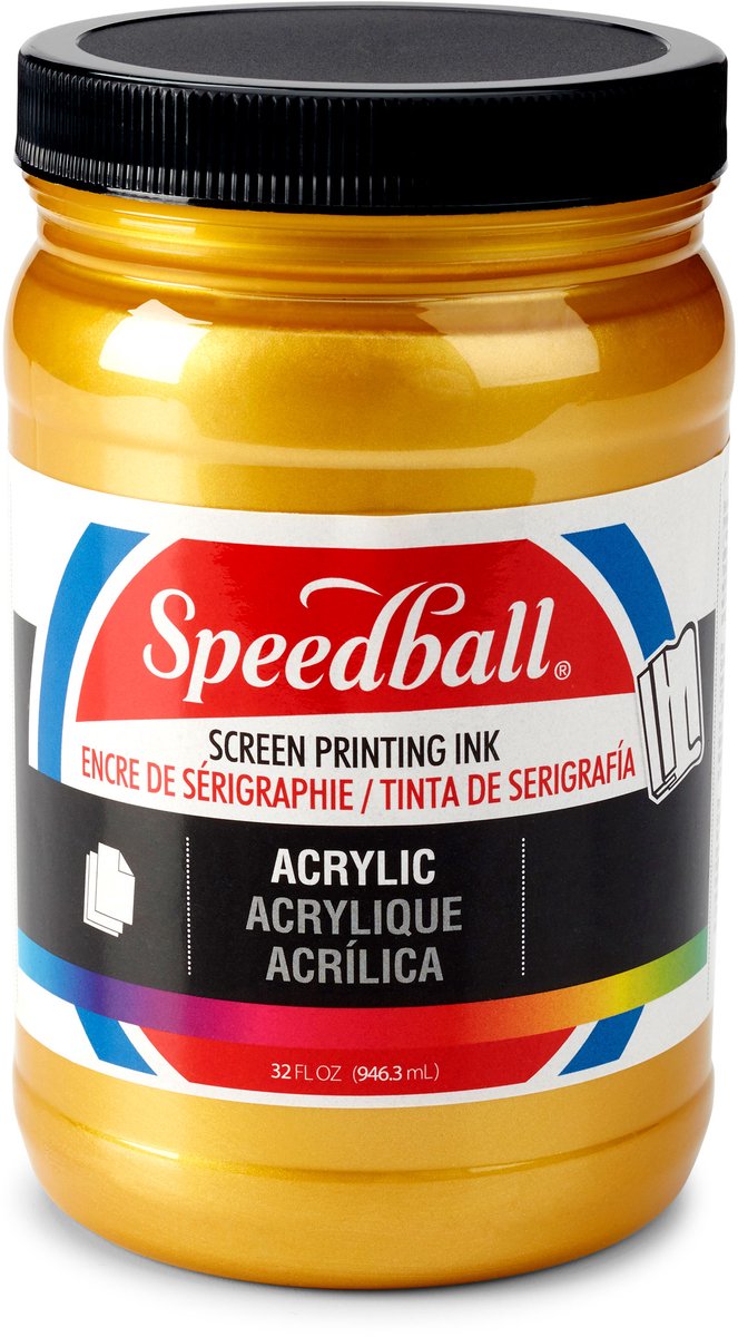 Zeefdruk acryl inkt Speedball goud 945 ml