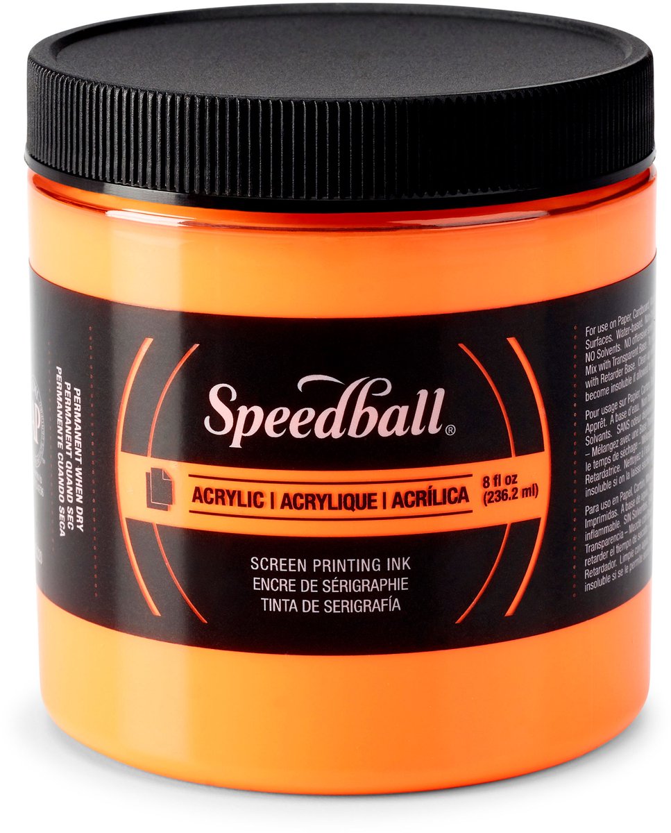 Zeefdruk acryl inkt Speedball oranje 236 ml