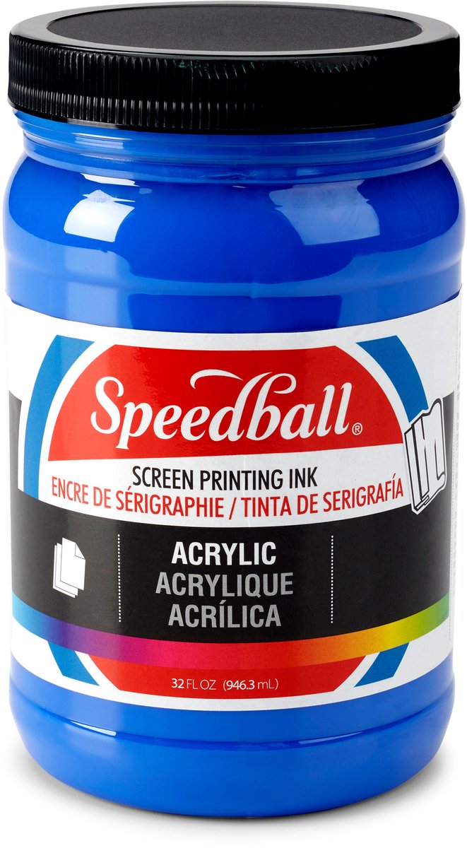 Zeefdruk acryl inkt Speedball ultra blauw 945 ml