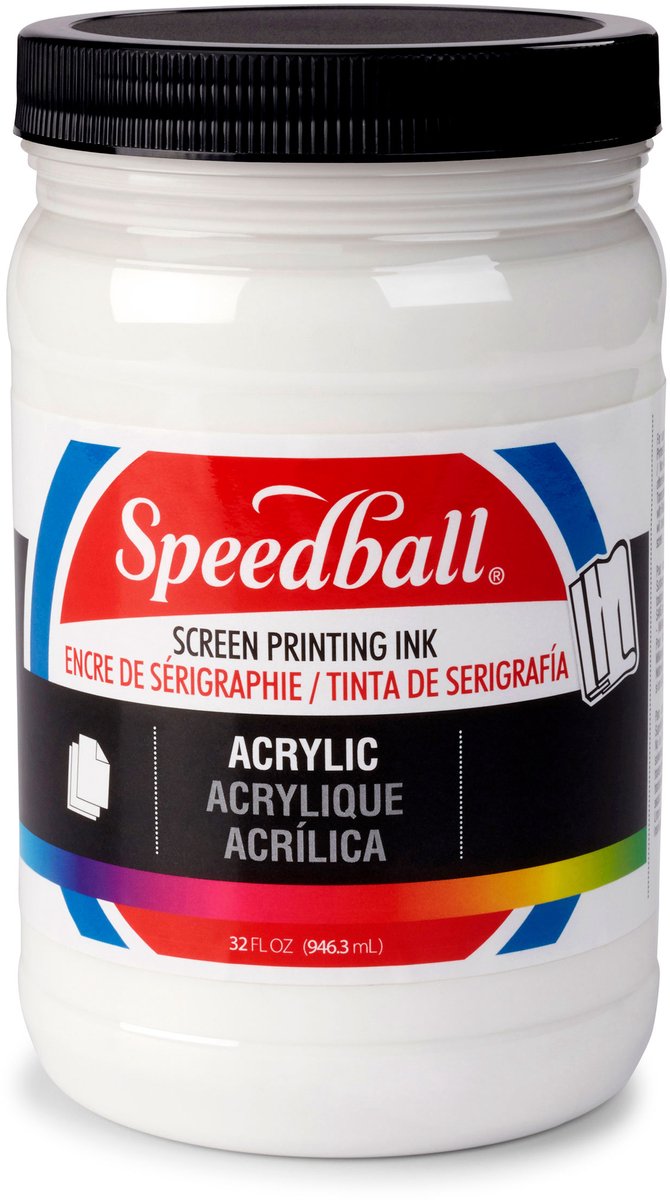 Zeefdruk acryl inkt Speedball wit 945 ml