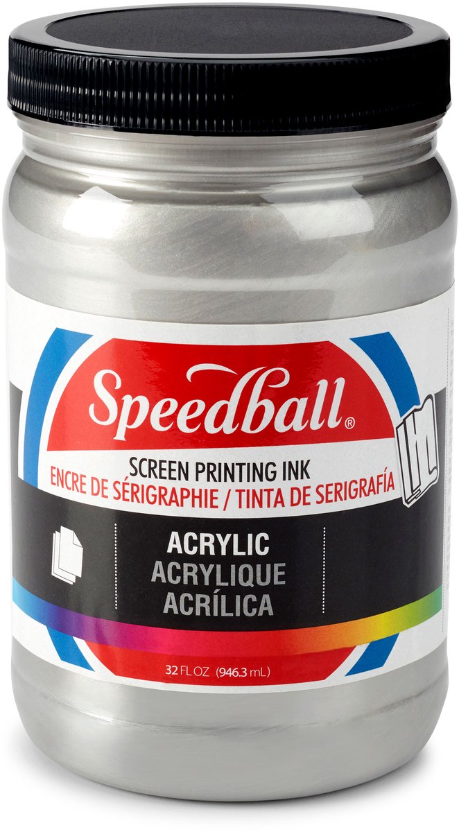 Zeefdruk acryl inkt Speedball zilver 945 ml