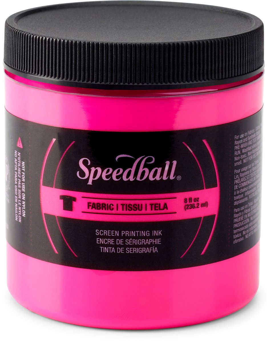 Zeefdruk textiel inkt Speedball fluor magenta 236 ml
