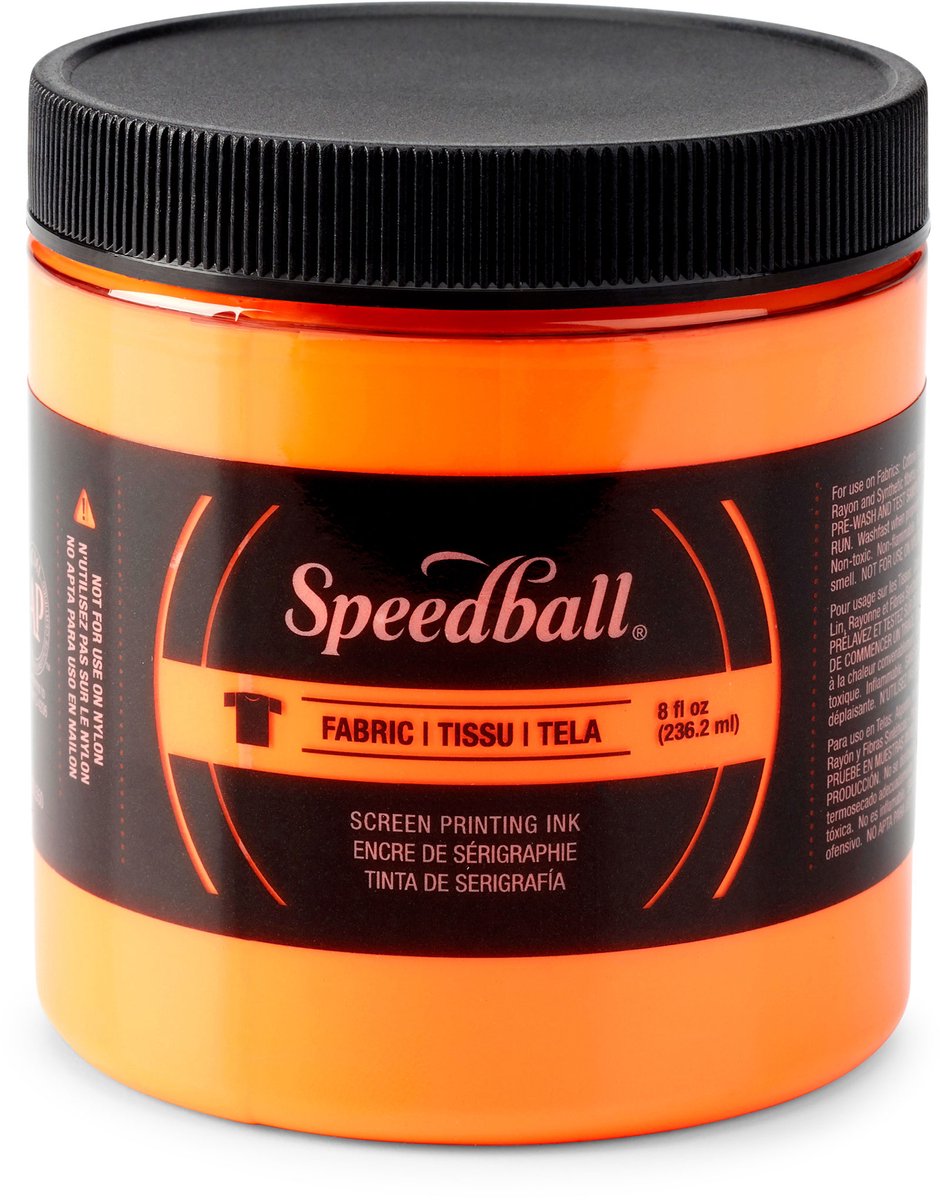 Zeefdruk textiel inkt Speedball fluor oranje 236 ml