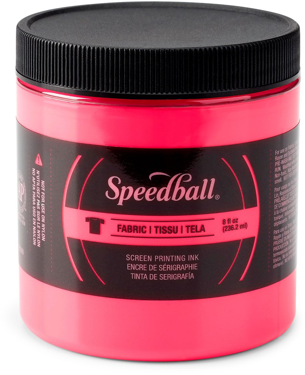 Zeefdruk textiel inkt Speedball fluor roze 236 ml