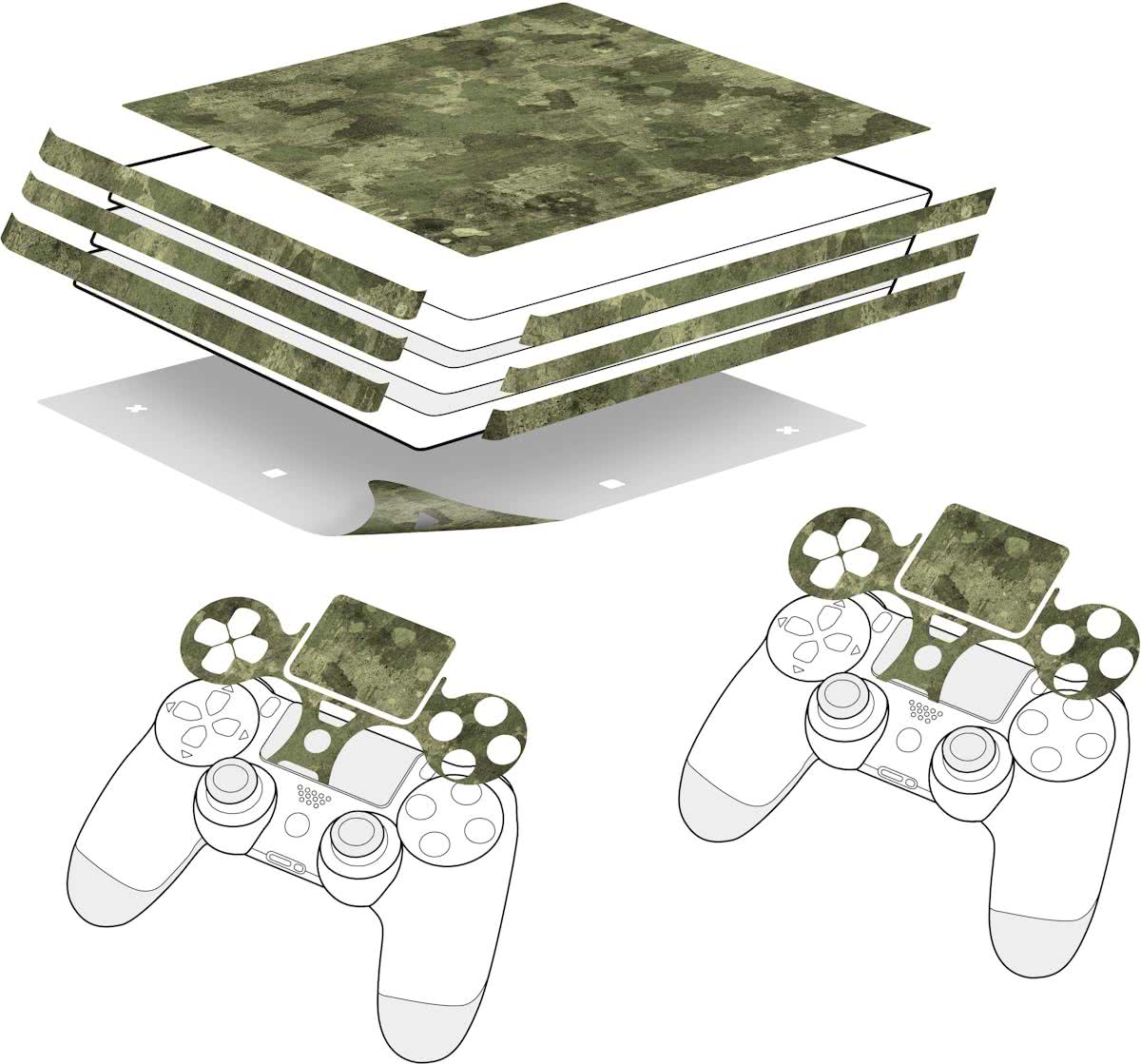   - Sticker for PS4 Pro & Controller - Camo