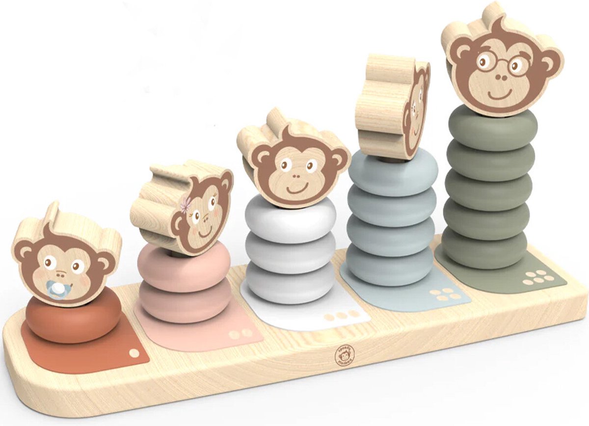 Speedy Monkey - Apenfamilie Stapelaar - 25,5x8x13,5cm