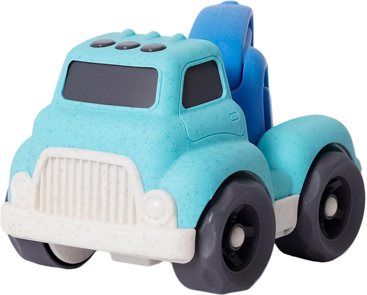 Speelgoedtopdeals - BIOplastic Kraanwagen - Cartoonversie - 18 cm - Duurzaam speelgoed