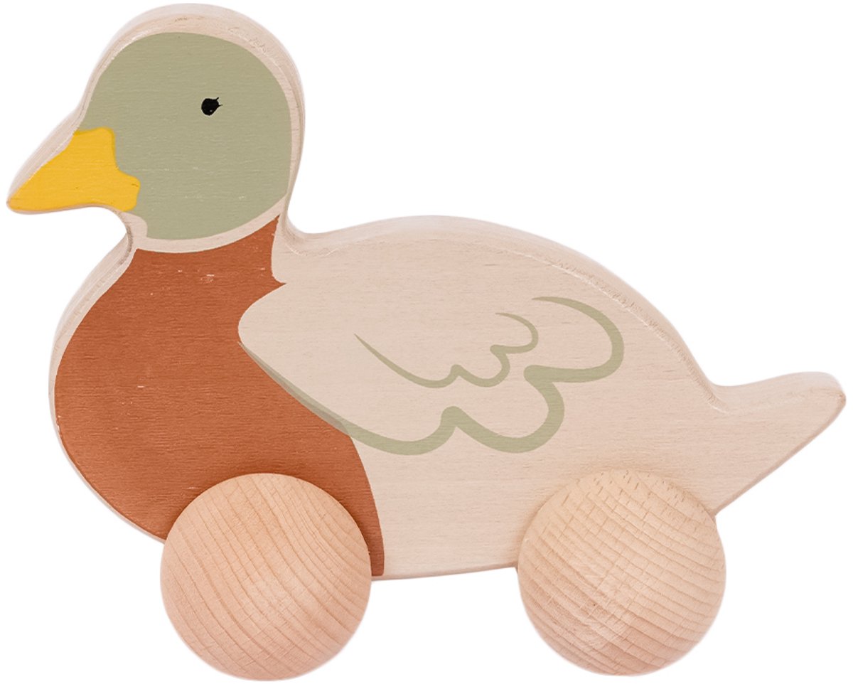 Speelgoedtopdeals - Houten Eend op wielen Speelgoed