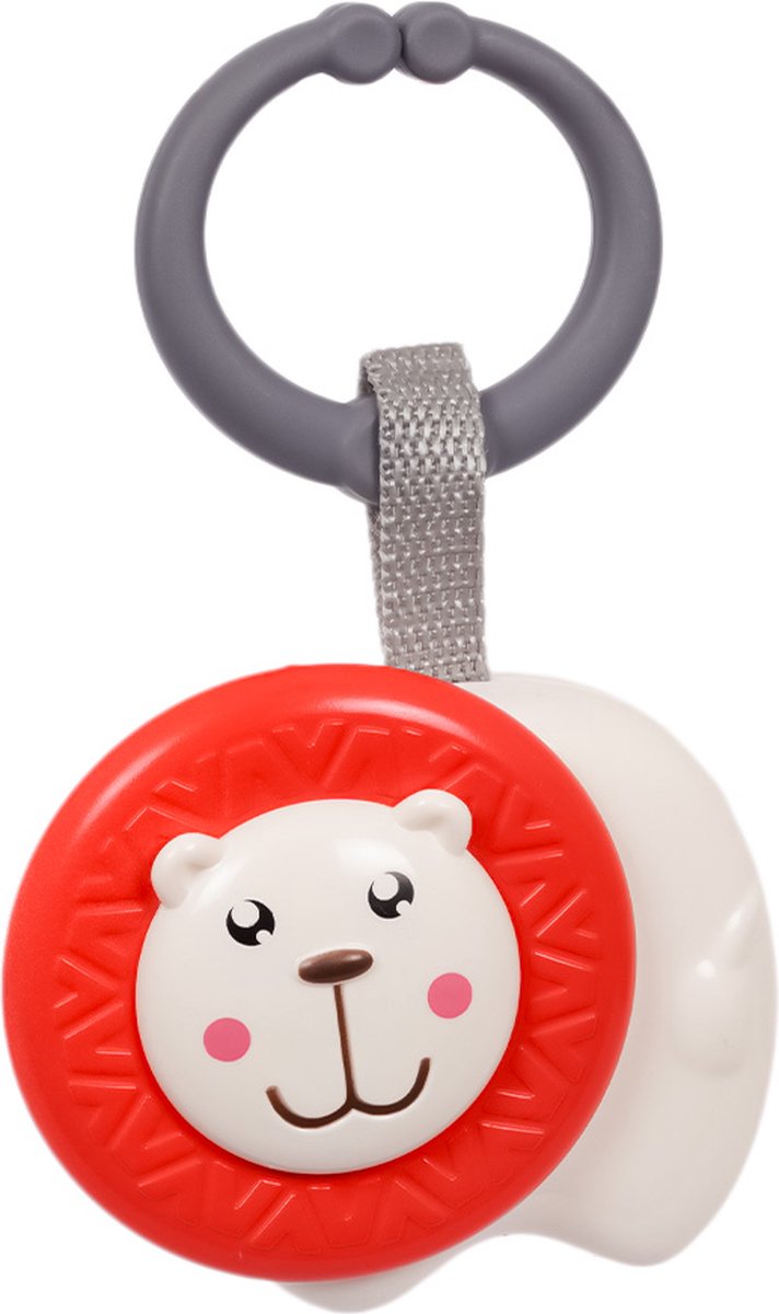 Speelgoedtopdeals - Rammelaar Hangspeeltje Buggyspeeltje - Leeuw wit