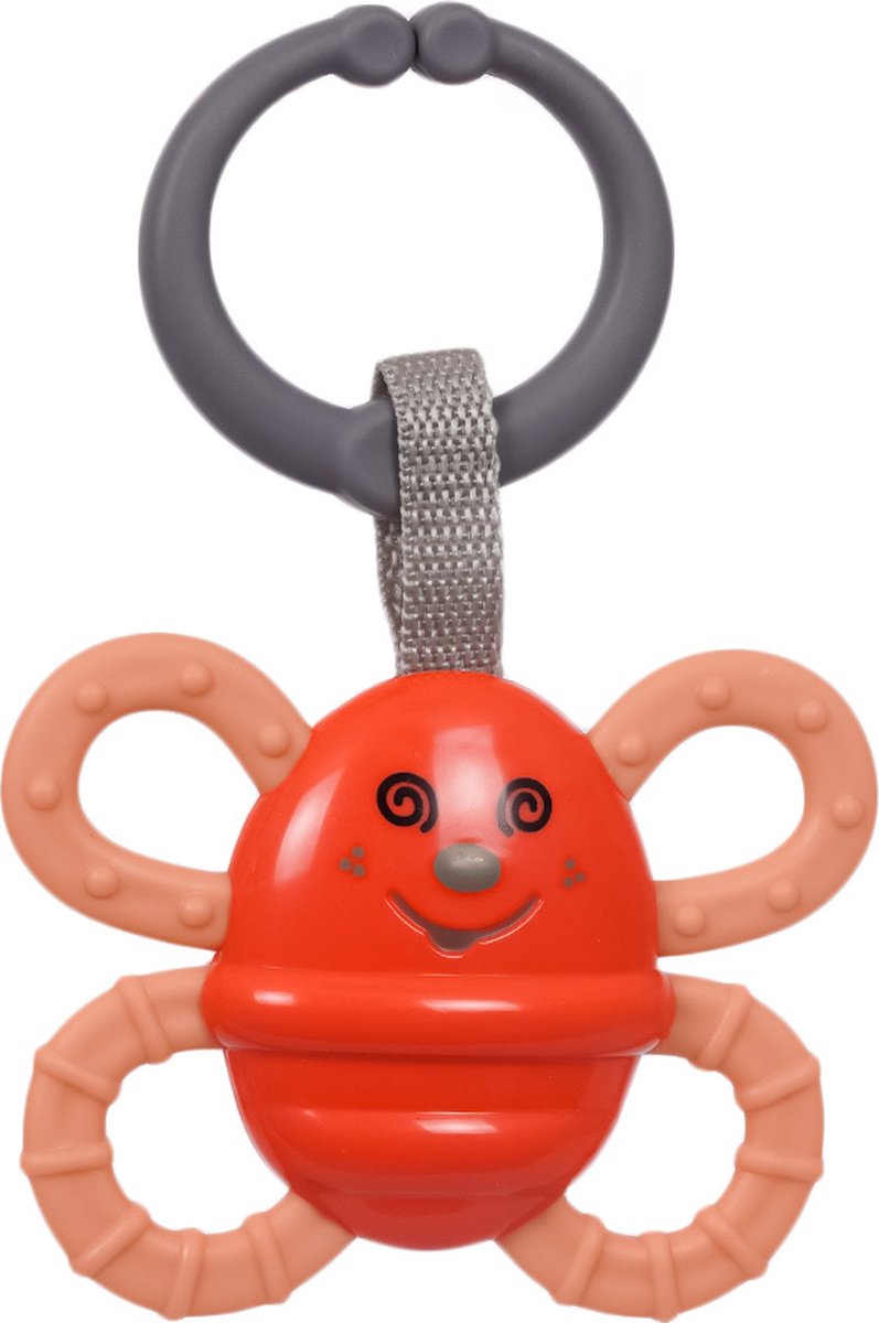 Speelgoedtopdeals - Rammelaar Hangspeeltje Buggyspeeltje - Rode Vlinder