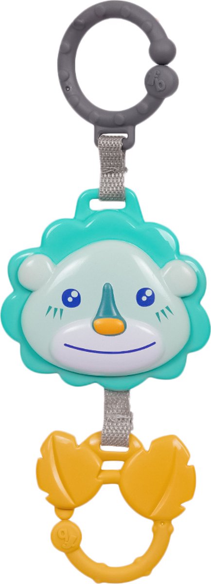 Speelgoedtopdeals - Rammelaar Hangspeeltje Muziekspeeltje Buggyspeeltje - Aap mint groen met muziek