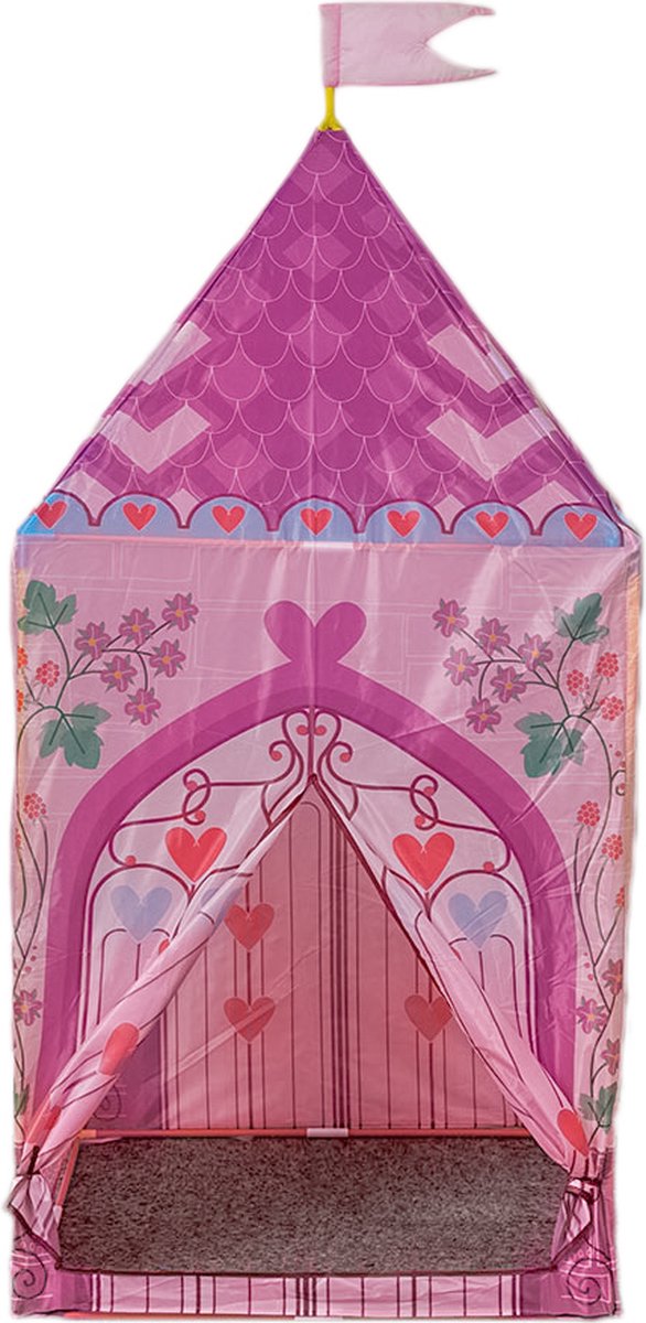   -   prinses kasteel vierkant - 75x75x160cm - roze