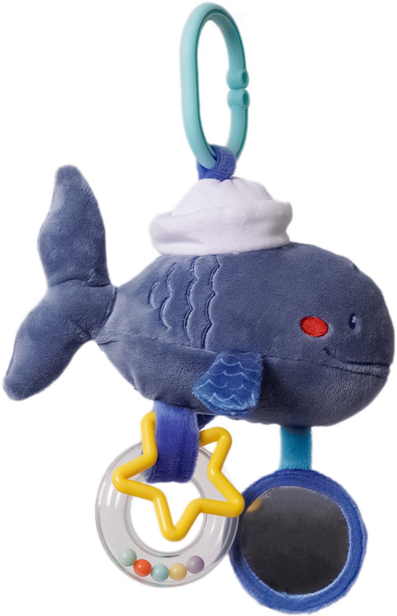 Speelgoedtopdeals - Stevie Walvis Buggyspeeltje met spiegel - 20 cm