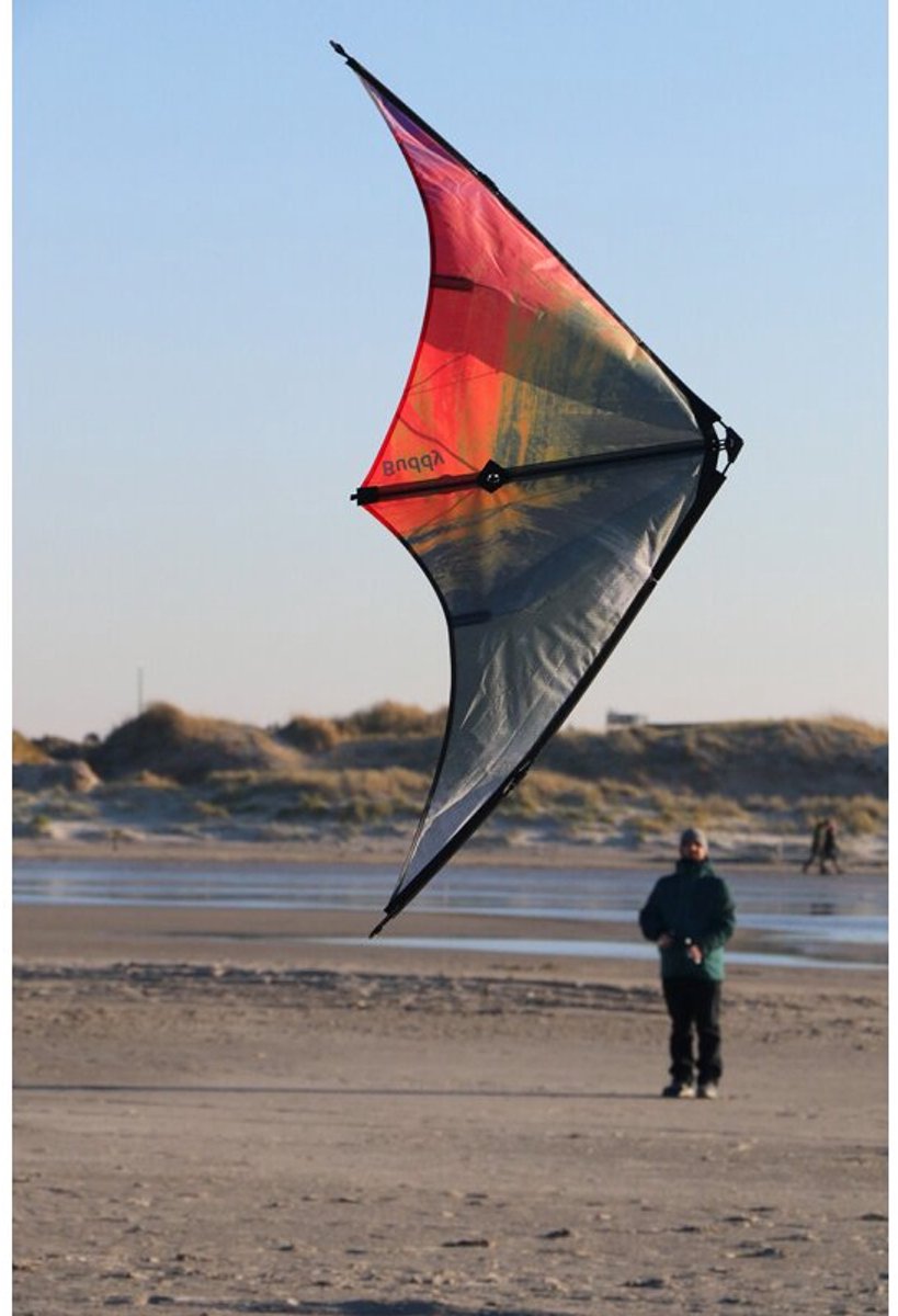Stuntvlieger Spiderkites Buddy 2025 Red - Black 020081 Rood 123 x 55 cm