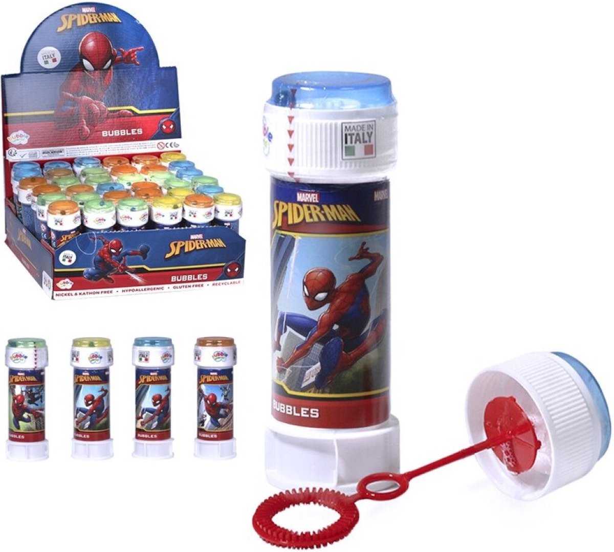 3x Spiderman bellenblaas flesjes met spelletje 60 ml voor kinderen - Uitdeelspeelgoed - Grabbelton speelgoed