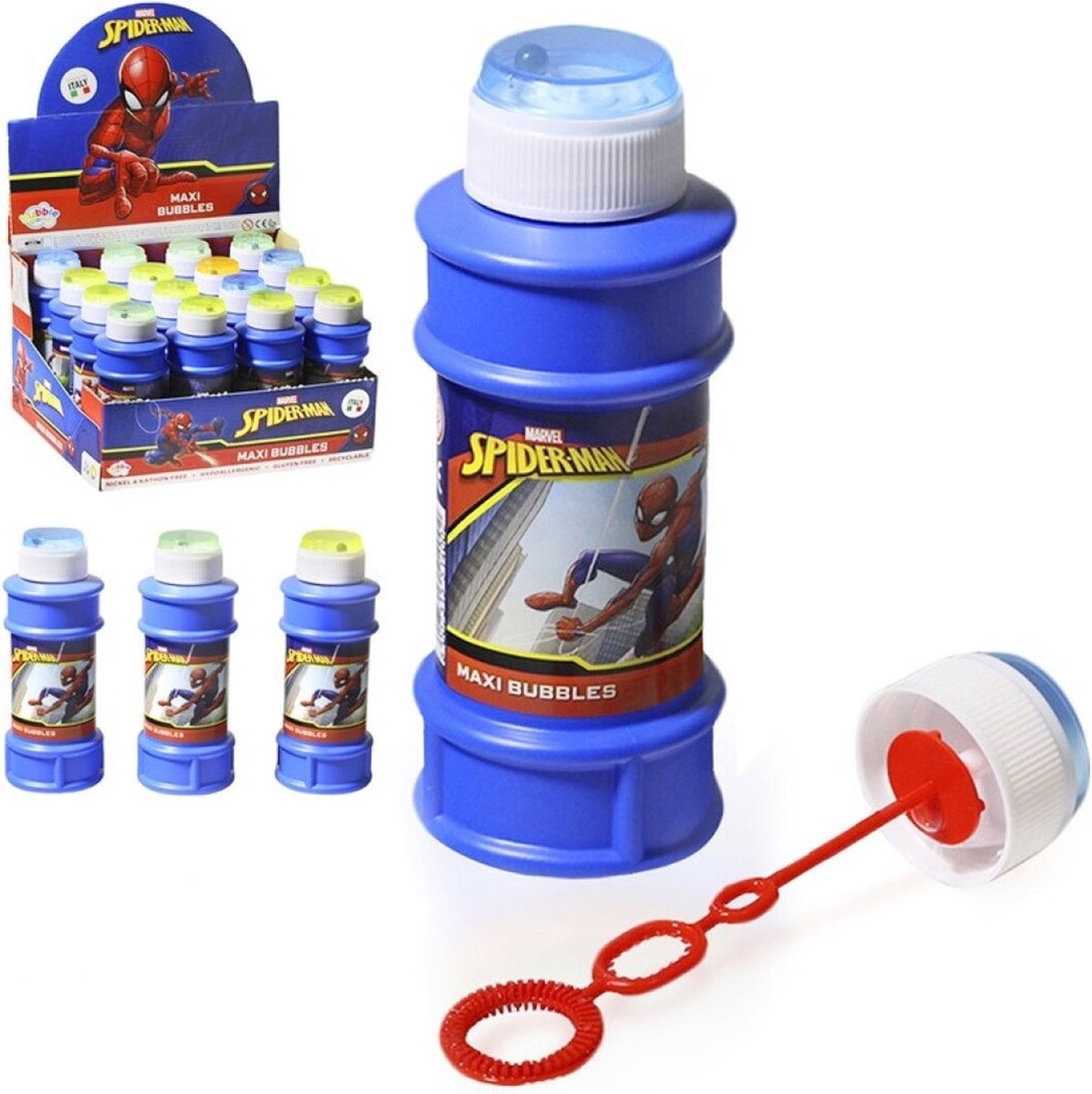 6x Spiderman bellenblaas flesjes met spelletje 175 ml voor kinderen - Uitdeelspeelgoed - Grabbelton speelgoed