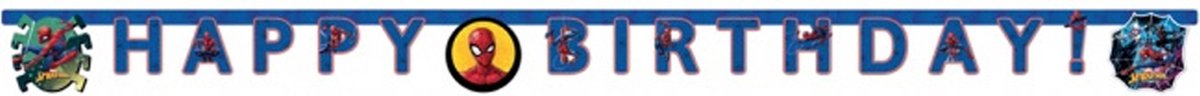 Letterslinger Spider-Man - Marvel - Spider man - slinger - vlaggenlijn verjaardag - verjaardag - feest vlaggen - vlaggen - slingers