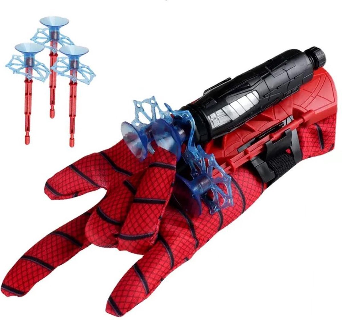 Spiderman handschoen met schietfunctie - Web Shooter gebaseerd op Spiderman - Speelgoed handschoen - Incl. 3 pijlen