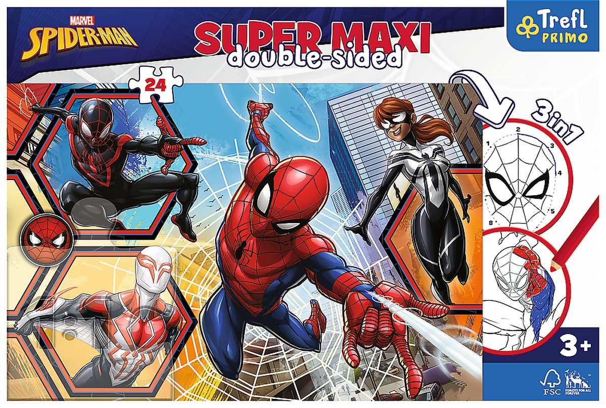 Spiderman Puzzel - Goes Into Actie - Kleurplaat