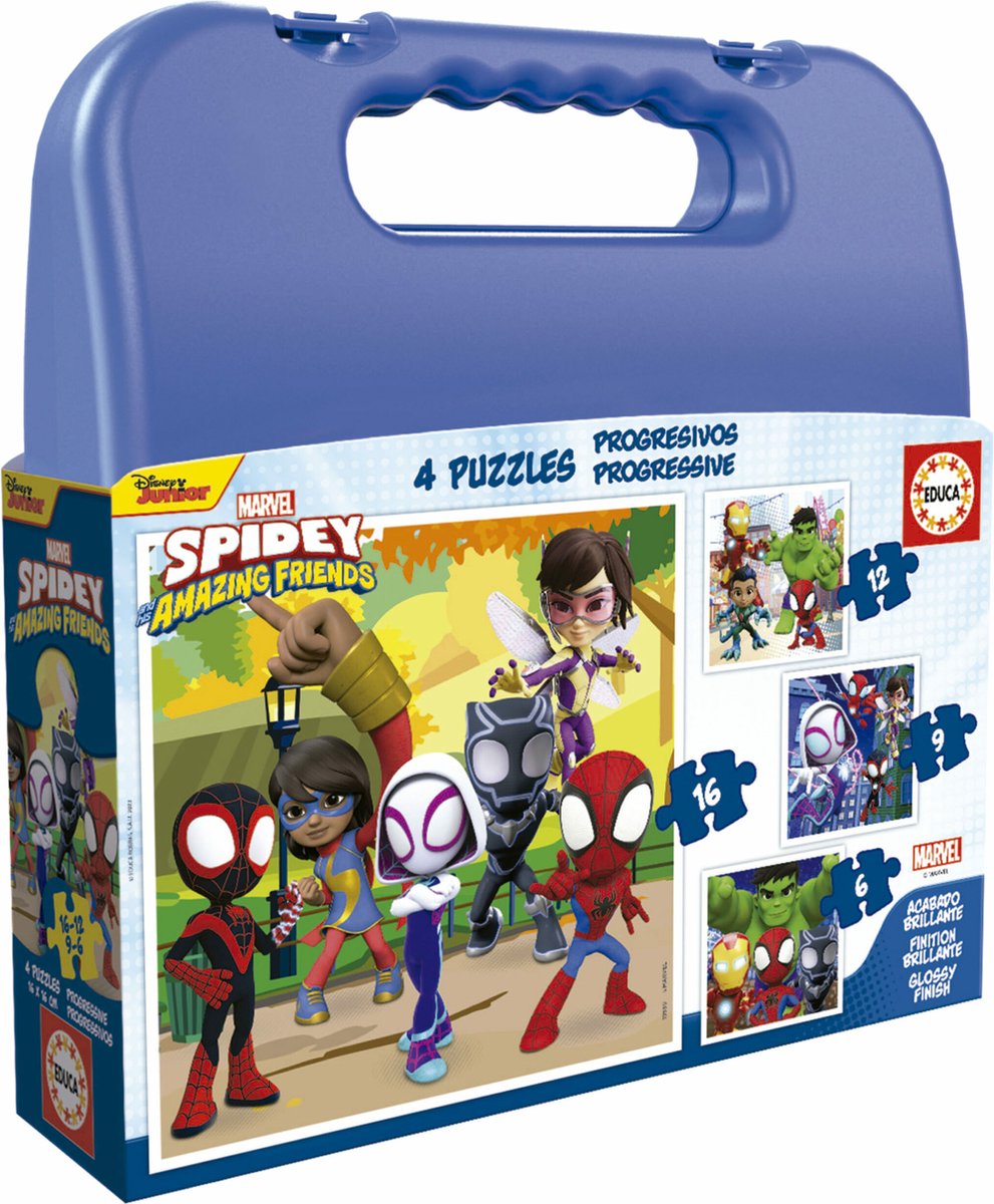 Set van 4 Puzzels Spidey Briefcase