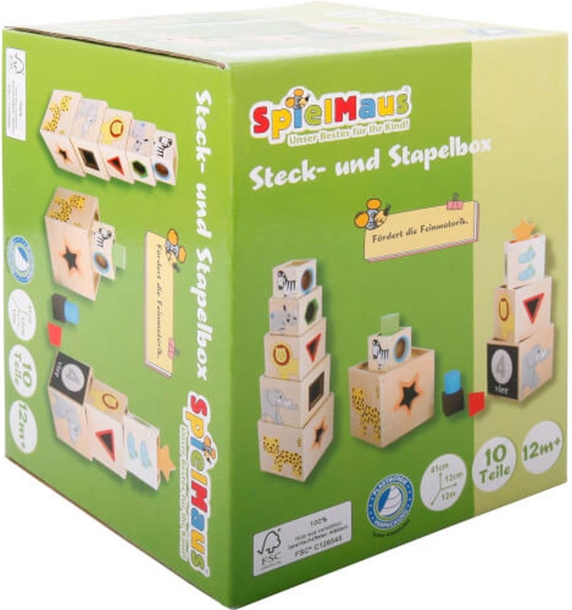 SpielMaus Stapel- en vormentoren, 10-delig - 40828842