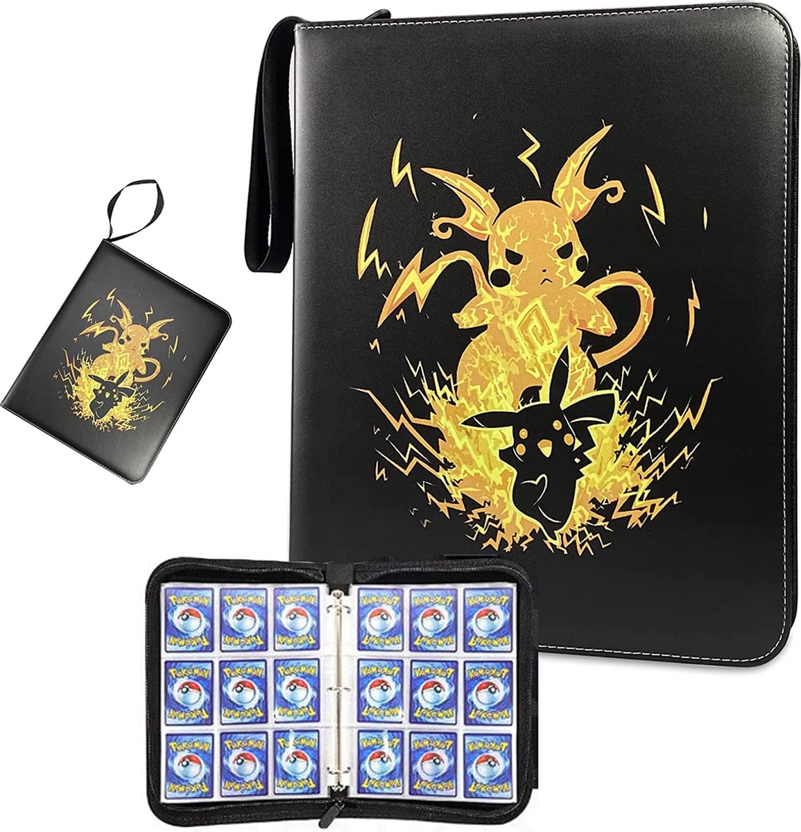 Verzamelmap - 900 Kaarten - 100 Pagina’s map - 9 Pocket / vakken - A4 Formaat - Box - Binder - Zwart