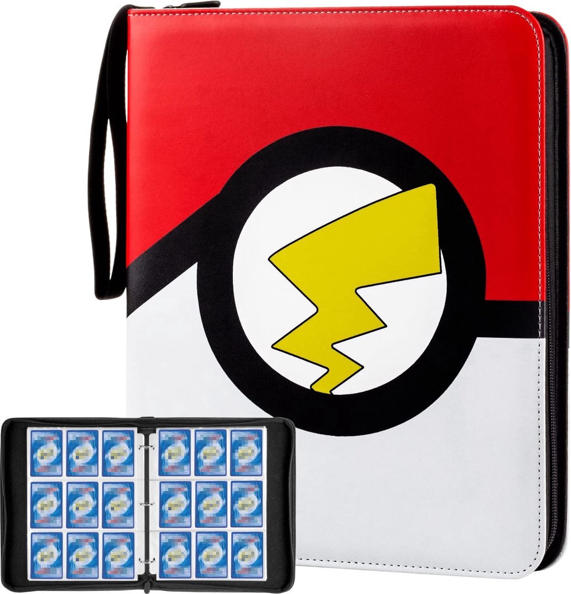 Verzamelmap - 900 Kaarten - 50 Pagina’s map - 9 Pocket / vakken - A4 Formaat - Box - Binder - Rood met logo