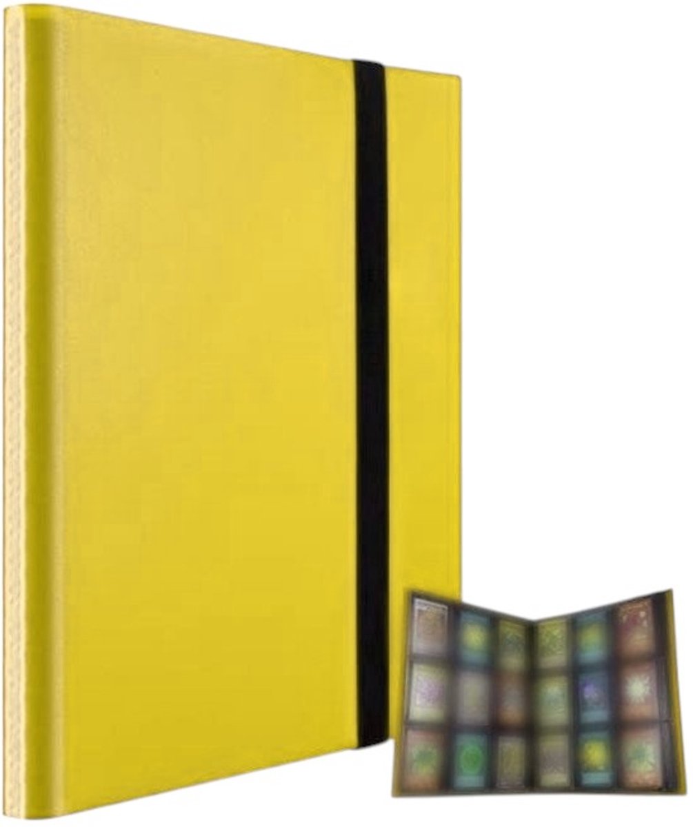 Verzamelmap - Map voor 360 Kaarten - 20 Pagina’s - 9 Pocket - A4 Formaat - Premium Kwaliteit - Box - Geel