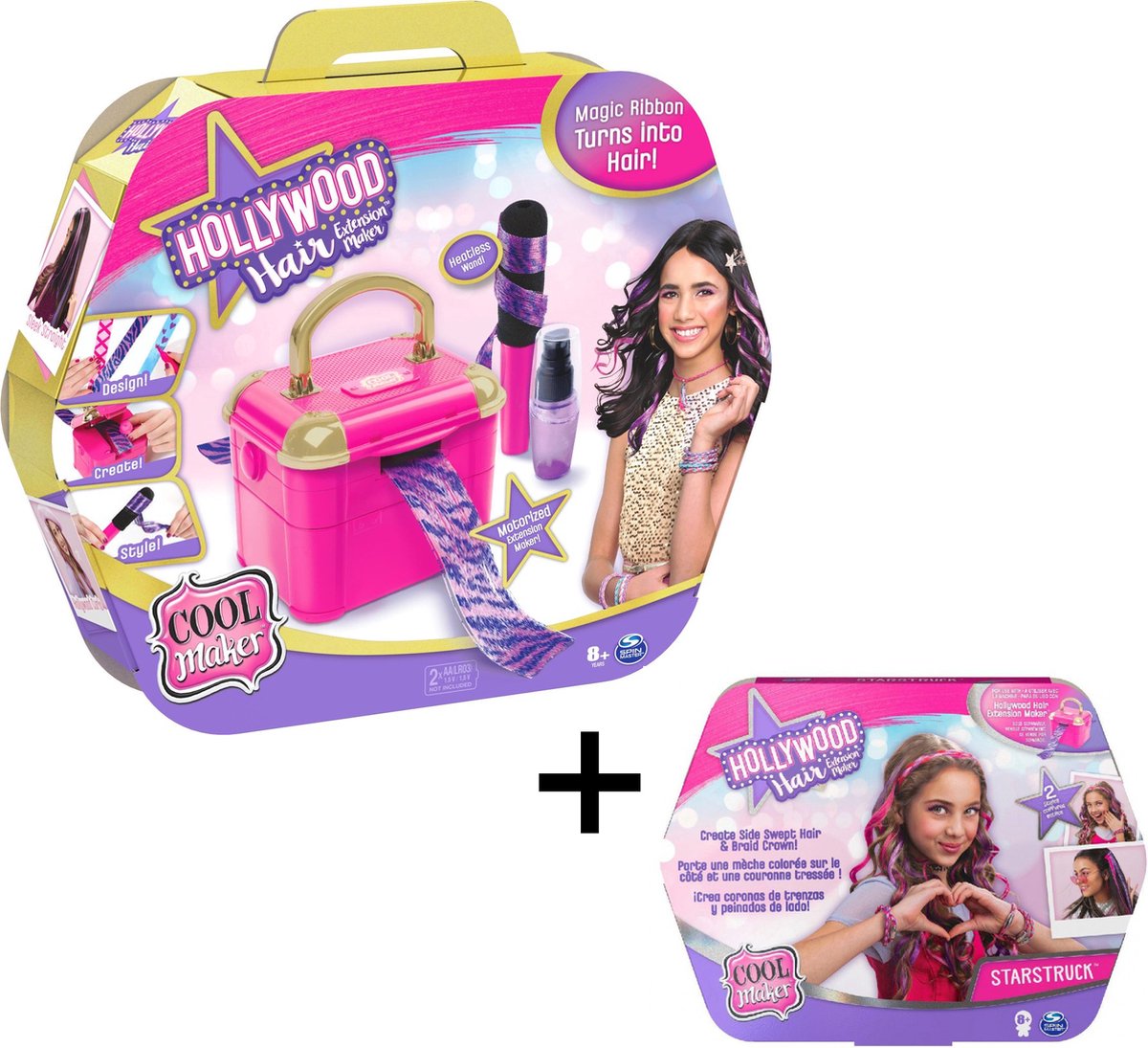 Cool Maker - Hollywood Hair Extension Maker & Party Pop Refill Starstruck - Bundelpakket