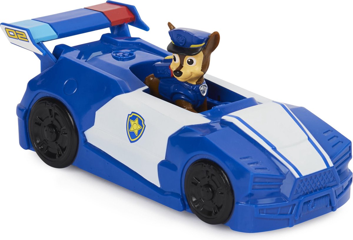 PAW Patrol De Film, Mini Chase voertuig, set met figuur en 2-in-1 politiewagen en motor