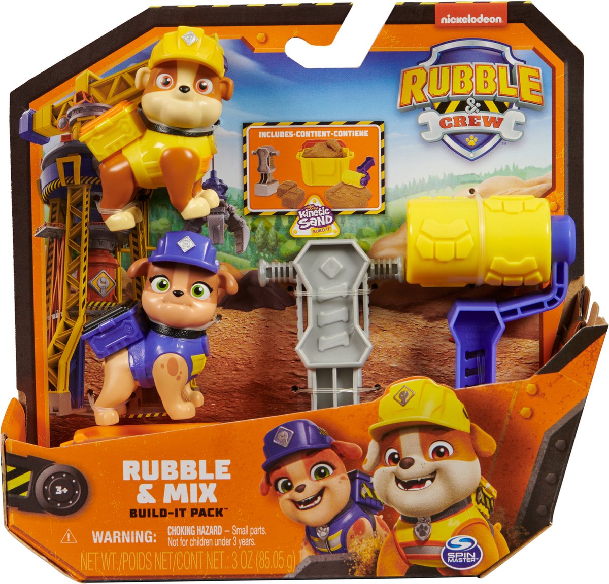 Rubble & Crew - Rubble en Mix Build-It set - met 85 g speelzand en 2 stuks handgereedschap