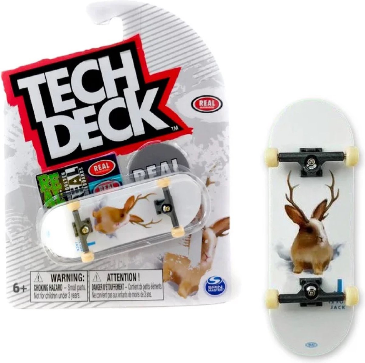 Tech Deck vingerskateboard Rabbit wit - Spaar ze allemaal - Los skateboard