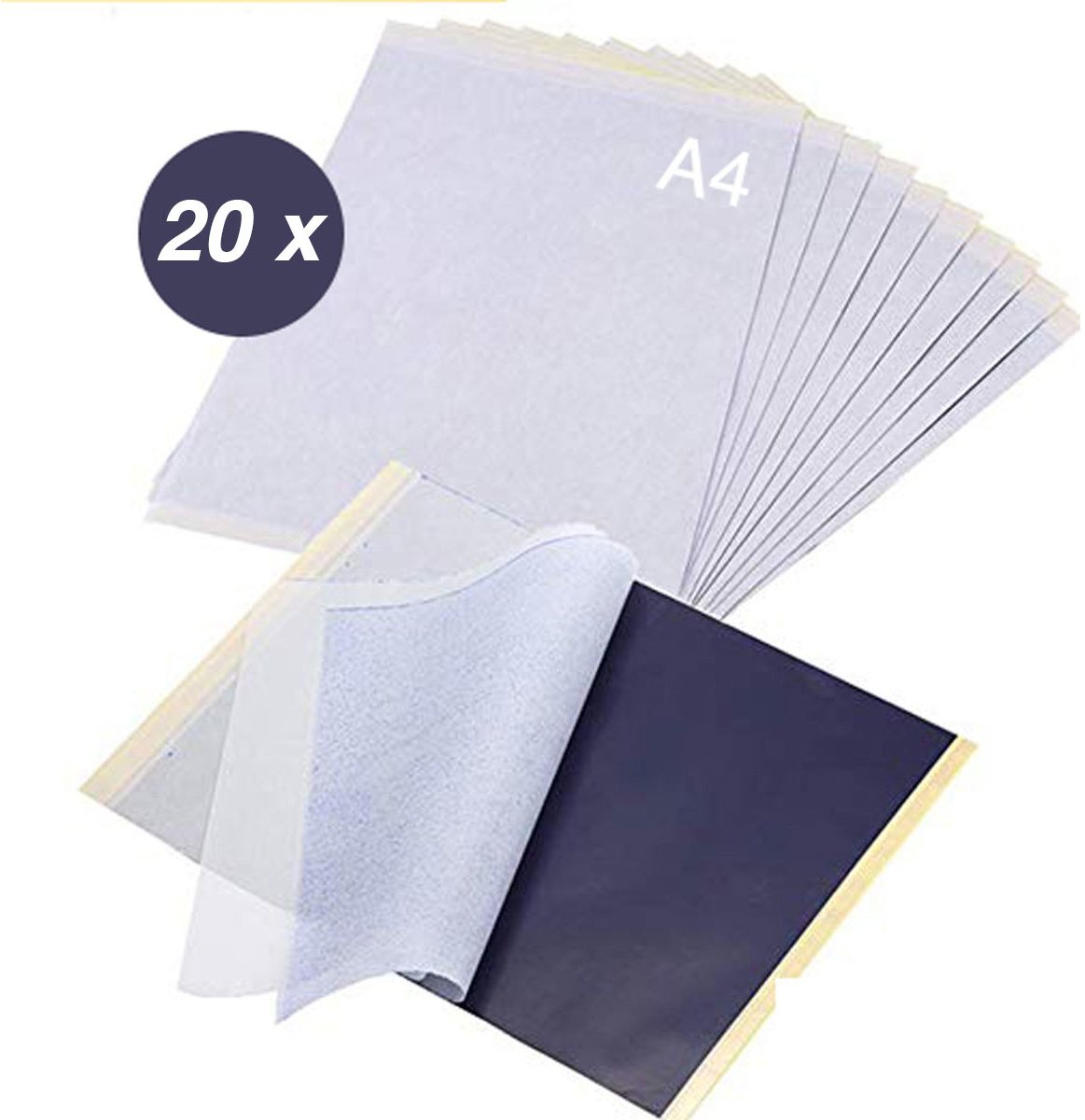 20x A4 Carbon Tattoo Transferpapier Carbon Stencil Transfer Hobby Grafiet Papier Carbonpapier