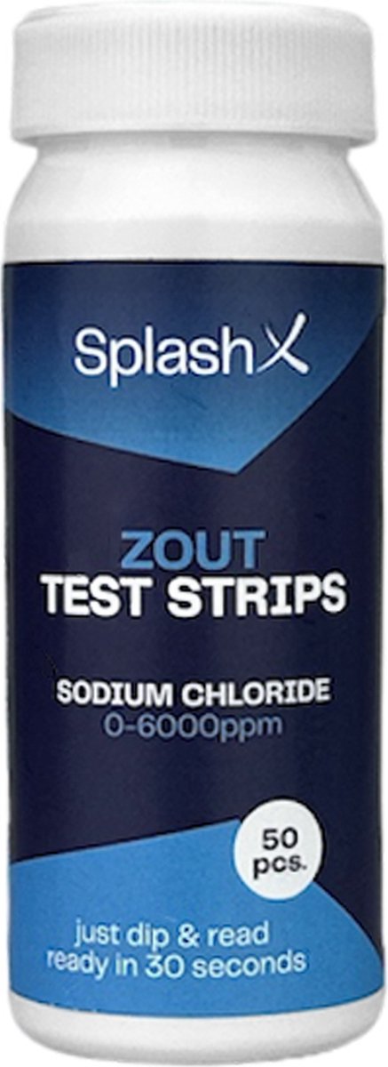 Splash-X zout teststrips - 50 stuks - zoutgehalte - teststrips voor zwembad, spa & hottub
