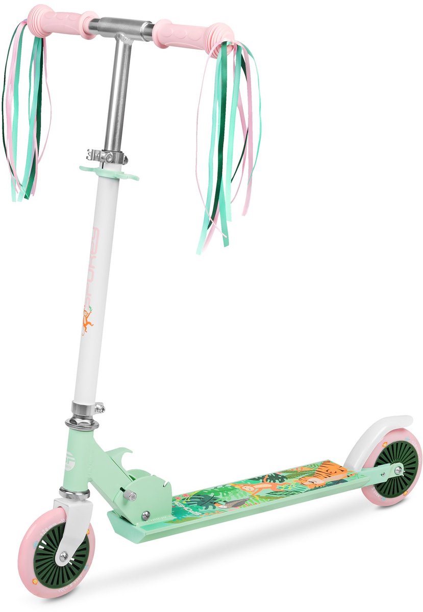 Spokey DUKE Kinderstep - Wit - 125 mm wielen - ABEC5 lagers - Antislip deck - Voetrem - Opvouwbaar - Verstelbare stuurhoogte - Maximaal 50 kg