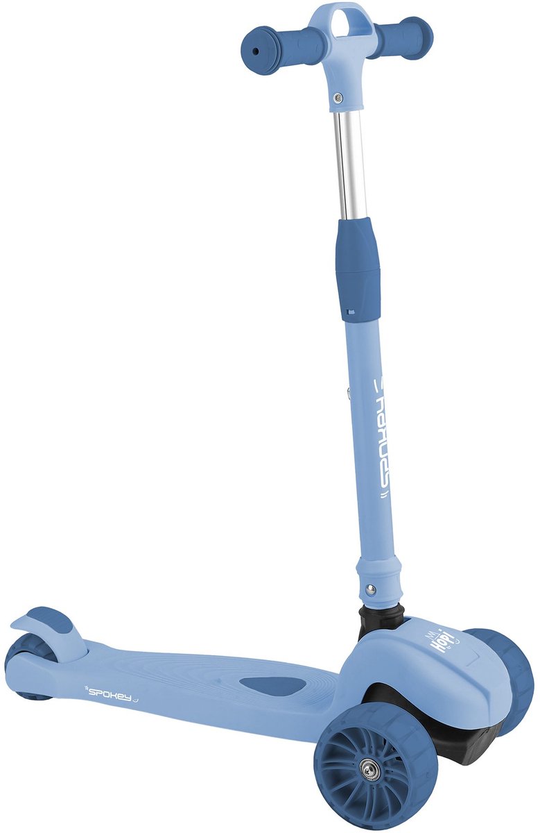 Spokey HOPI Kinderstep - Blauw - Opvouwbaar - Verlichte wielen - Verstelbare hoogte 65-70-75-80 cm - Max. gebruikersgewicht 50 kg - EN-71 certificering