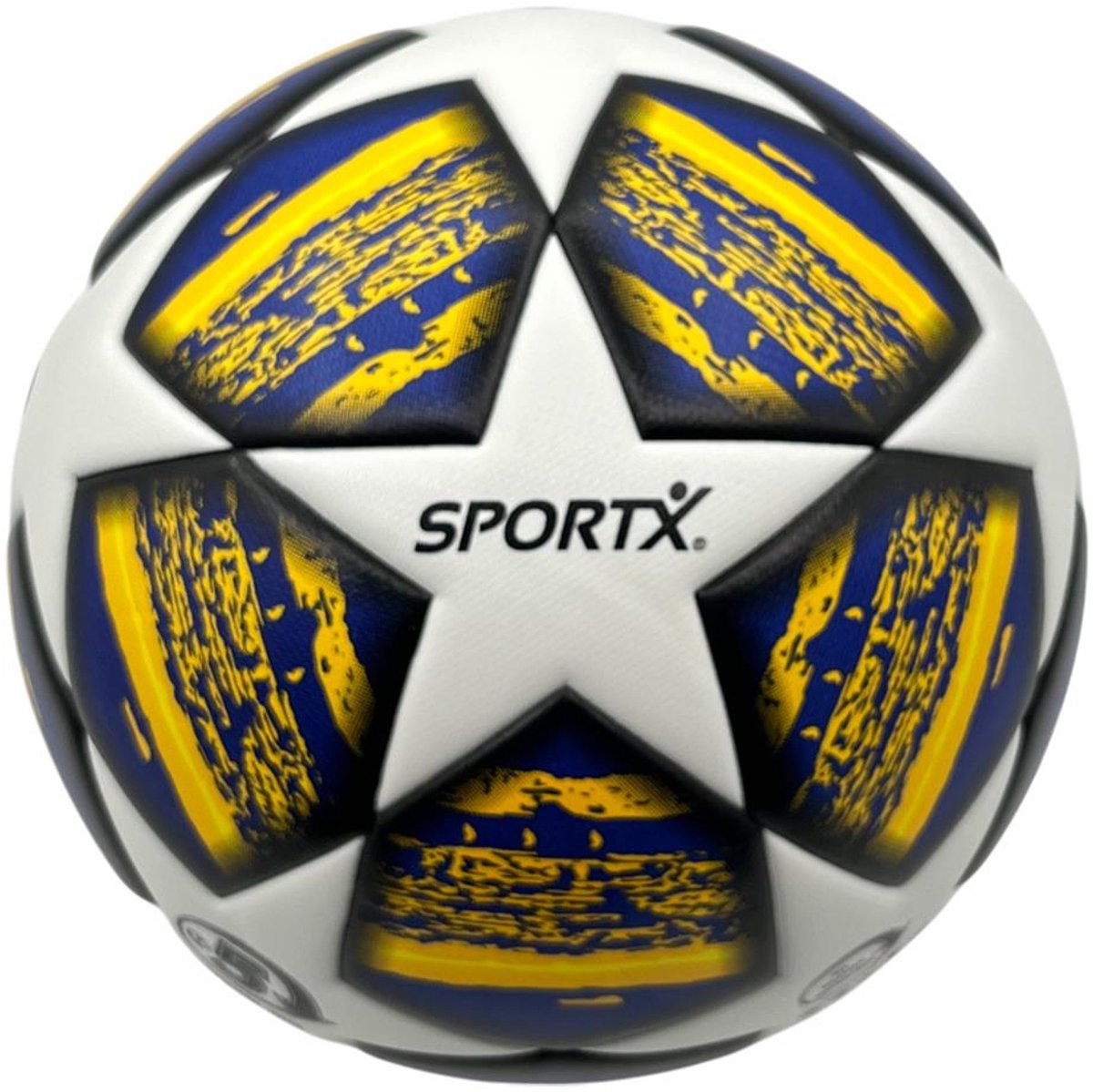 SportX Voetbal Premium 400-430 g Wit/Blauw/Geel