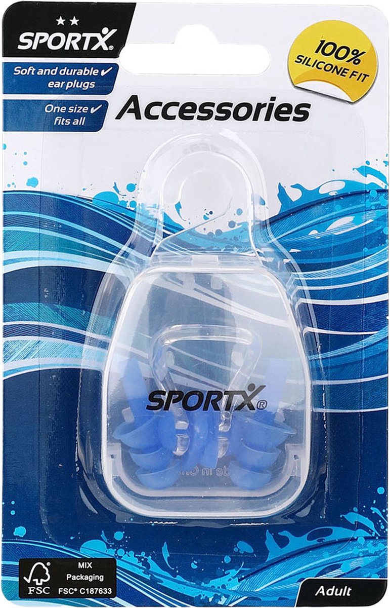   Volwassenen Neusclip en Oordoppen 2 Sterren Blauw