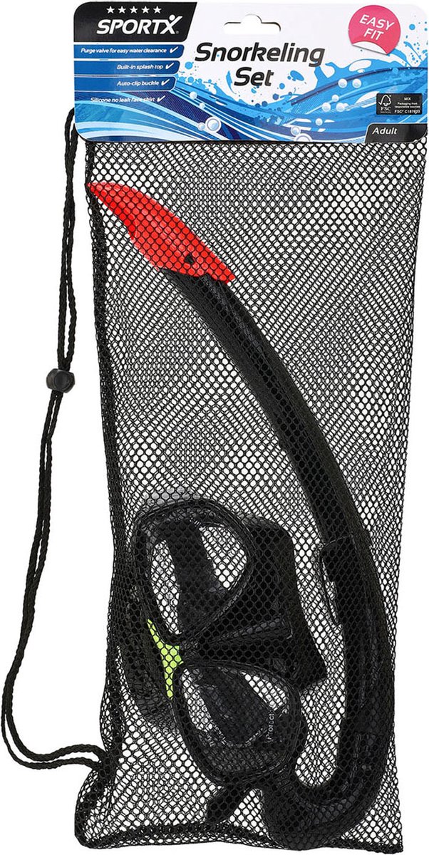 Sportx Volwassenen Snorkelset 5 Sterren Zwart