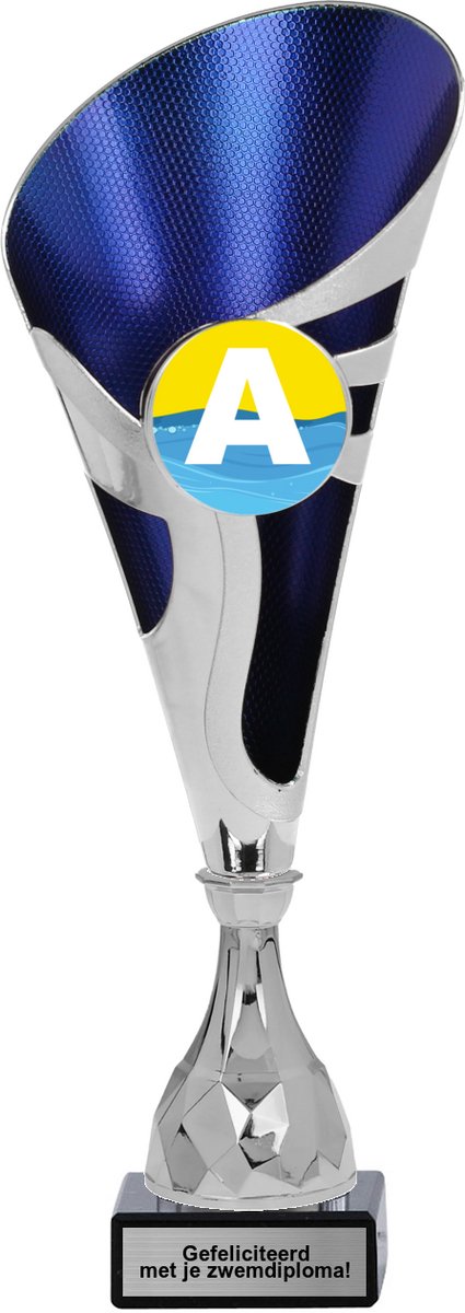 Luxe Grote Zwemdiploma A Beker - Trofee - Bokaal - uniek cadeau / geschenk voor kinderen