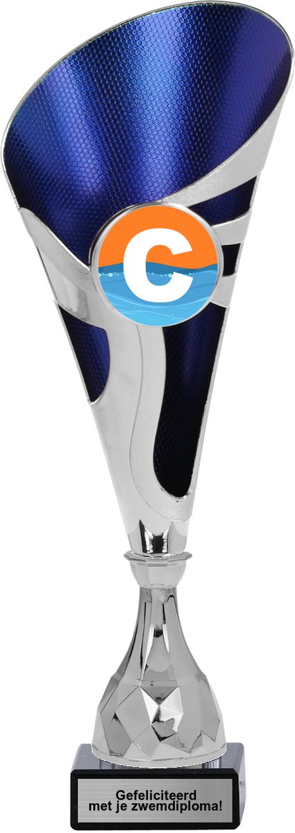 Luxe Grote Zwemdiploma C Beker - Trofee - Bokaal - uniek cadeau / geschenk voor kinderen