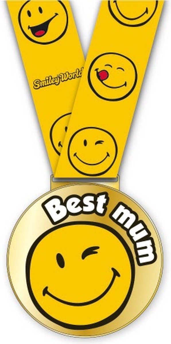 Medaille Best Mum inclusief halslint - Smileyworld ijzeren medaille beste mama moederdag cadeautip