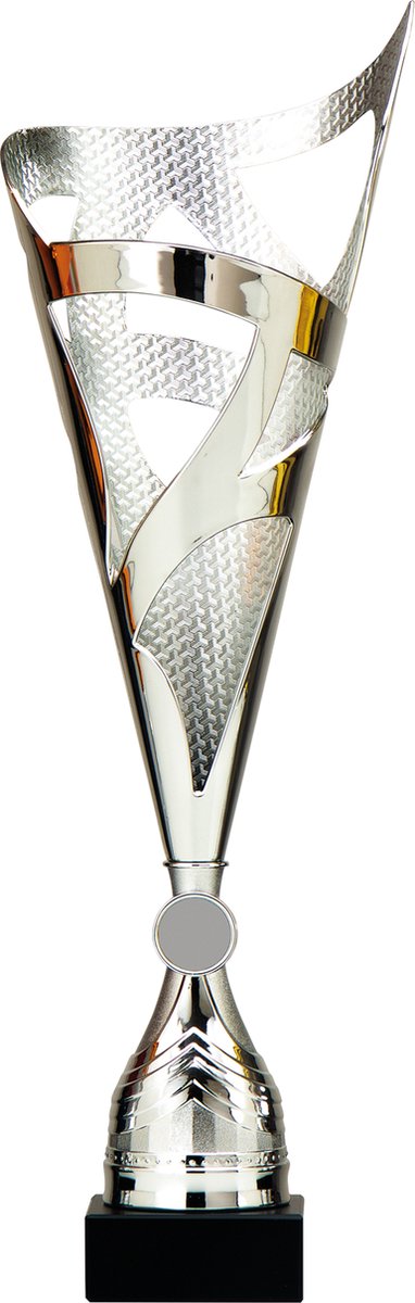 Trofee/beker-zilver-kuststof-44 cm x 15 cm