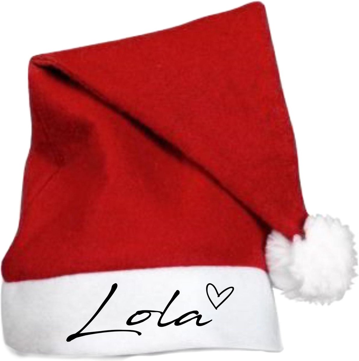 Kerstmuts met naam rood hartje - kerstmuts gepersonaliseerd - Sproetiz