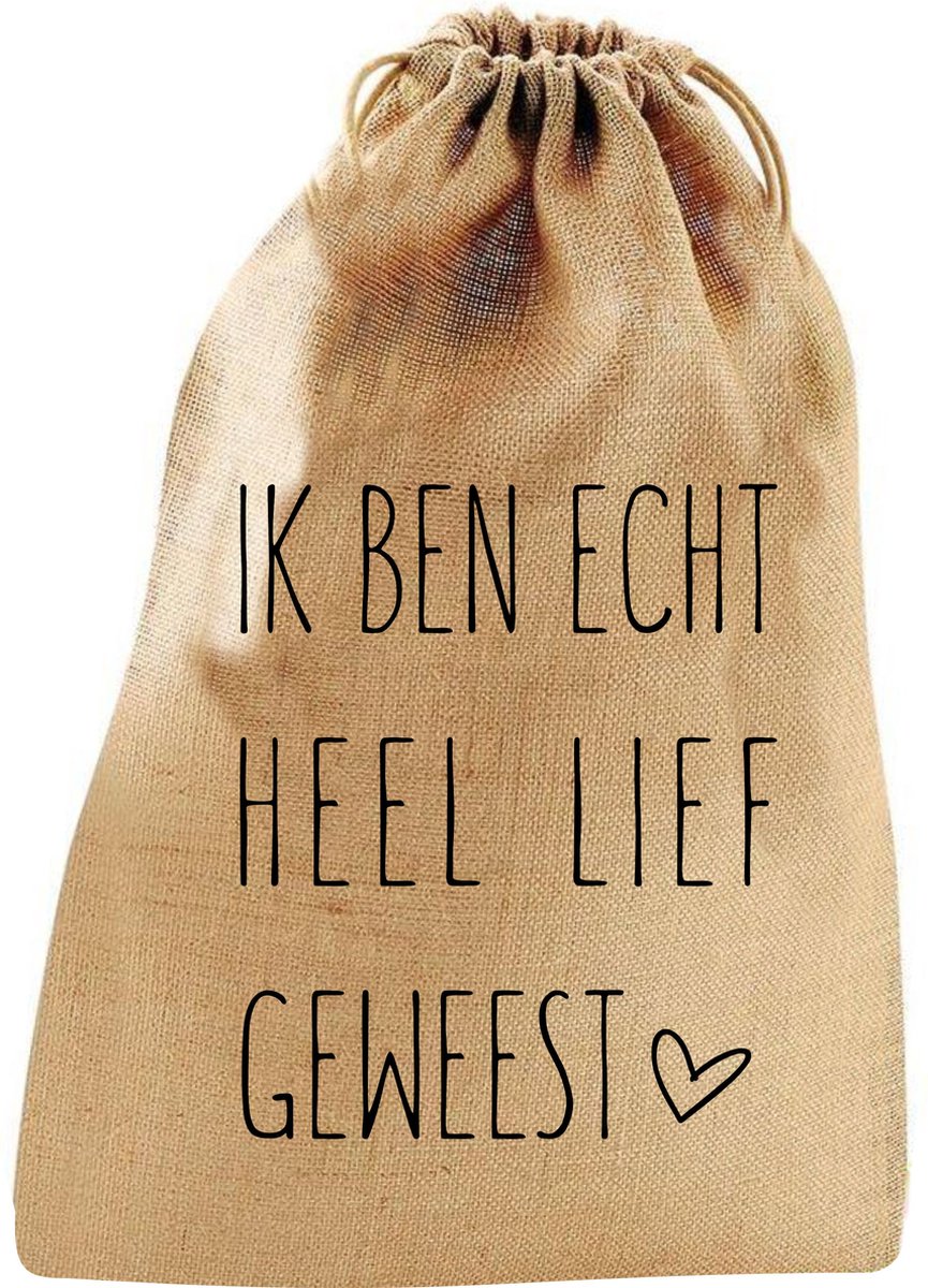 Pepernotenzakje Lief geweest - jute - Sproetiz