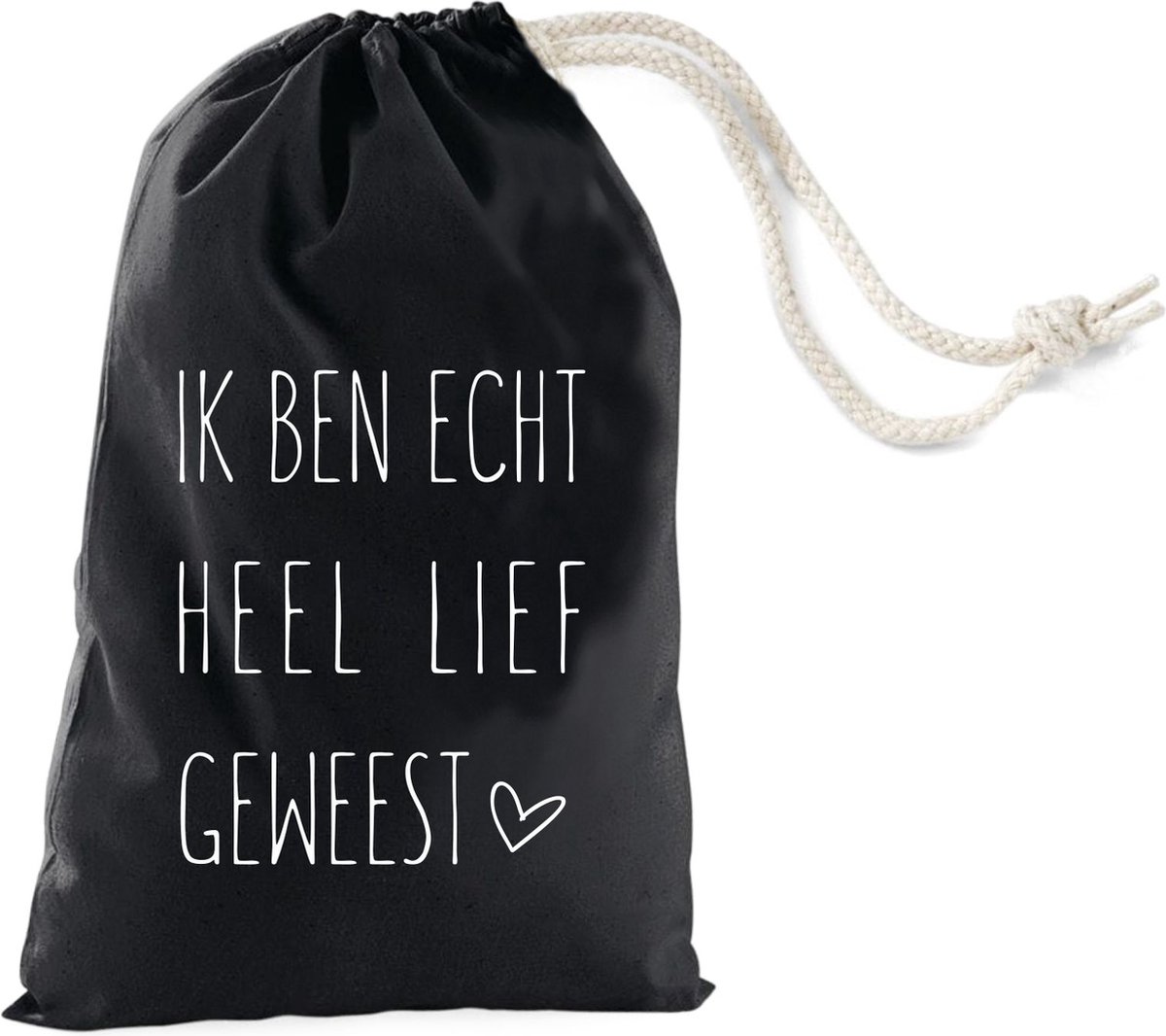 Pepernotenzakje Lief geweest - zwart - Sproetiz